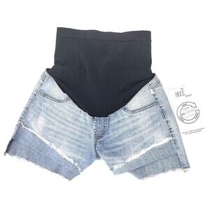 1822 Denim, Maternity Short, Side Slits, Cut-off Frayed Hem, RE:DENIM - 10/30